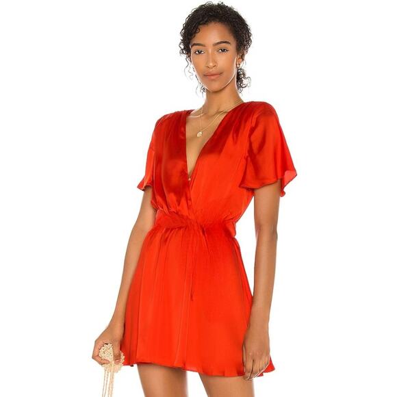 House of Harlow 1960 x REVOLVE Annika Dress in Red Orange NWT Size XXS - Picture 1 of 3